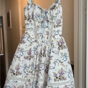 House of CB Floral White and Purple Mini Dress